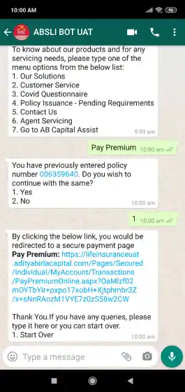 WhatsApp Services Premium - ABSLI